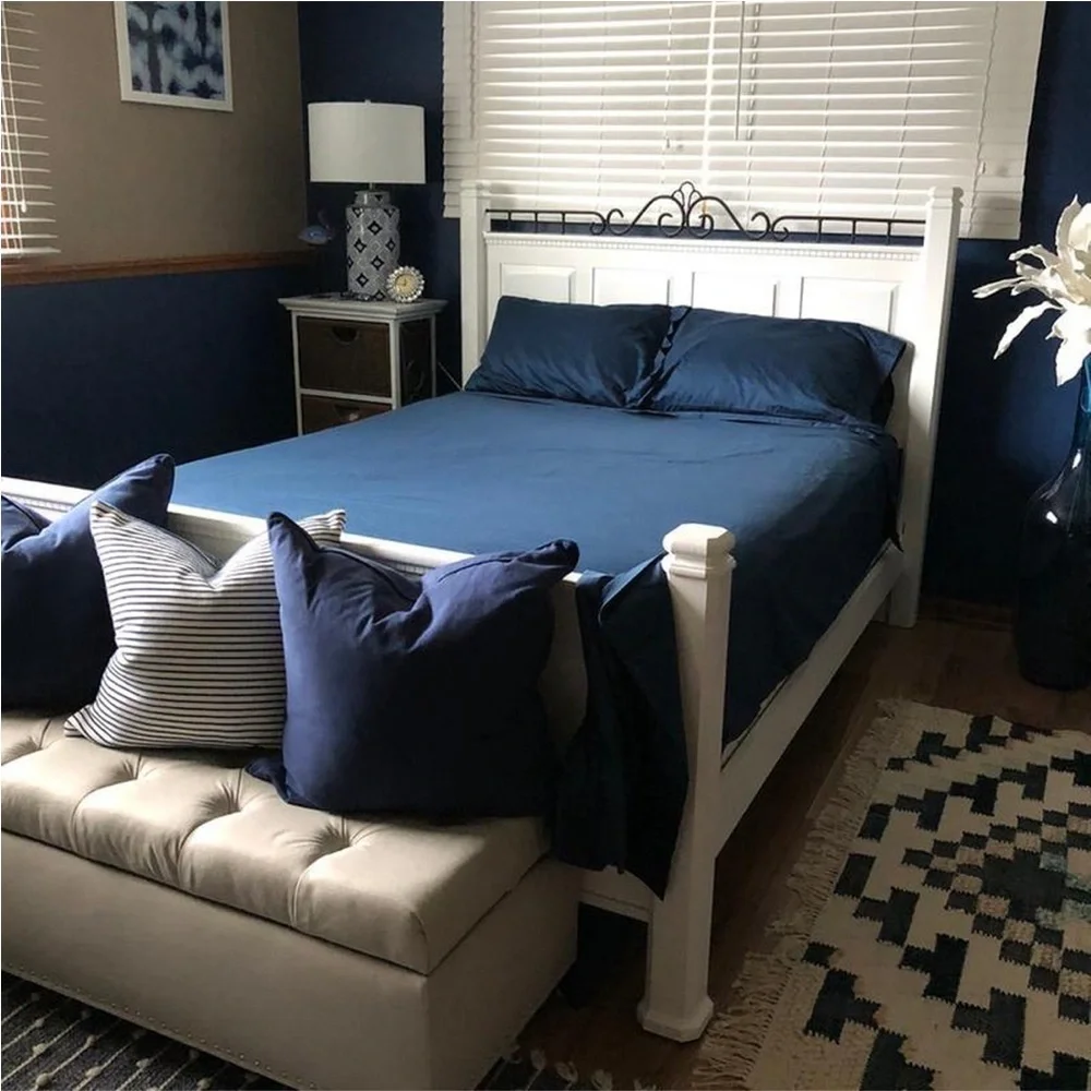 Threshold 6pc 800TC Luxury Cotton Sateen Sheet Set • Full • Deep Indigo • NWT